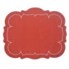 Linho Scalloped Rectangular Placemat In Red & White -Home Furnishings Shop 102RR Linho Scalloped Rectangle Placemat Red Red