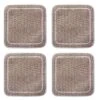 Linho Simple Square Coasters In Dark Natural & White -Home Furnishings Shop 108DKNAT Linho Simple Square Coasters Dark Natural