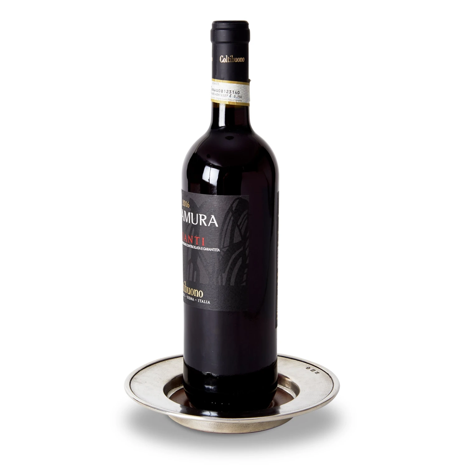 Match Pewter Convivio Wine Coaster W/ Wood Insert 4 Match Pewter Convivio Wine Coaster W/ Wood Insert - Image 2