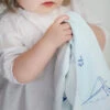 Silk Baby Lovey, Blue Sailboats -Home Furnishings Shop 13975 SILKBABYBLANKET SAILBOATBLUE