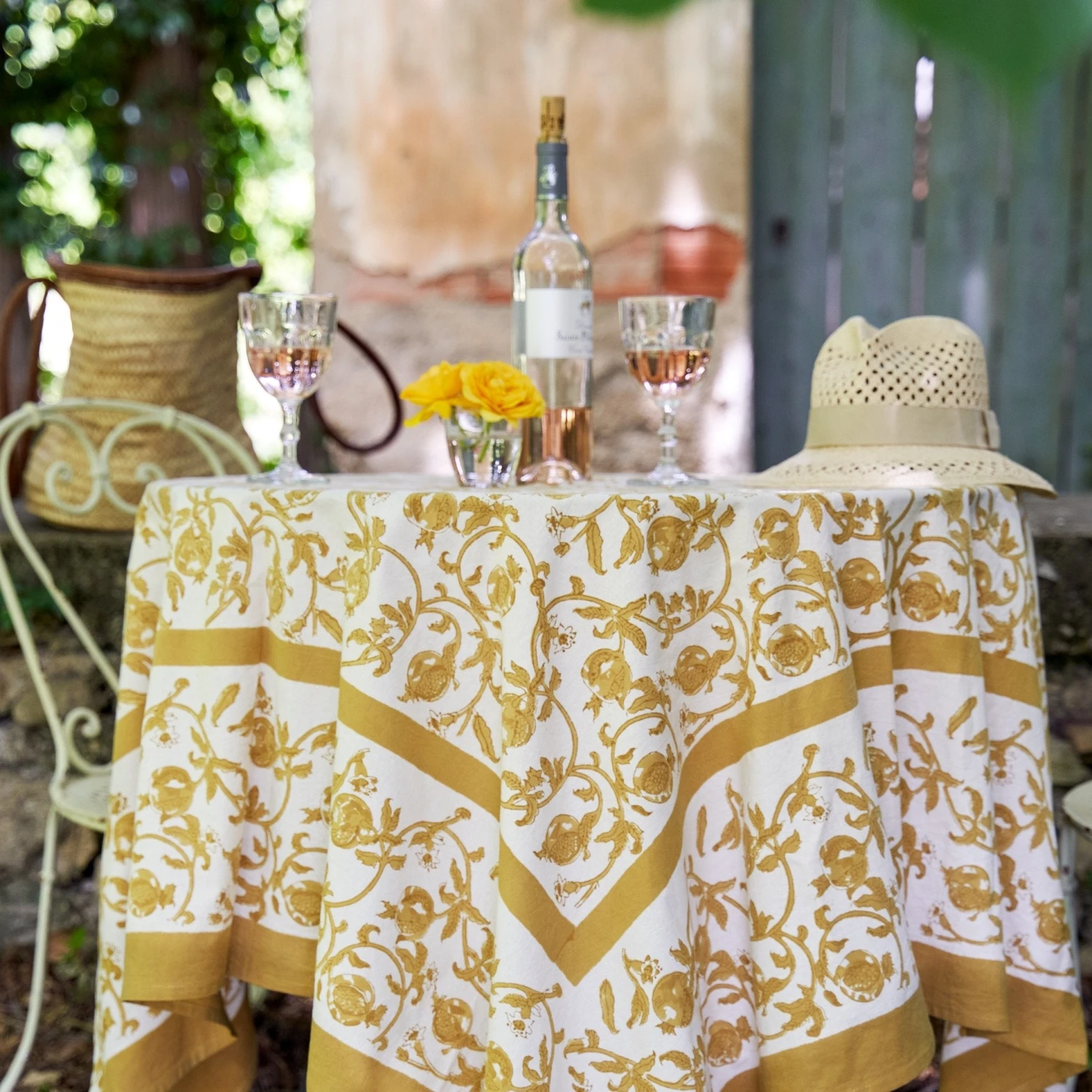Granada Mustard Tablecloth 5 Granada Mustard Tablecloth - Image 3