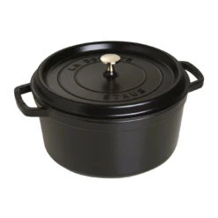 Staub 7QT Round Cocotte In Black