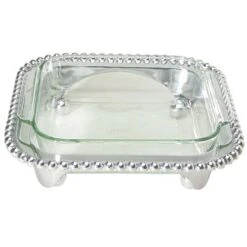 Mariposa String Of Pearls Square Casserole Caddy W/ Pyrex