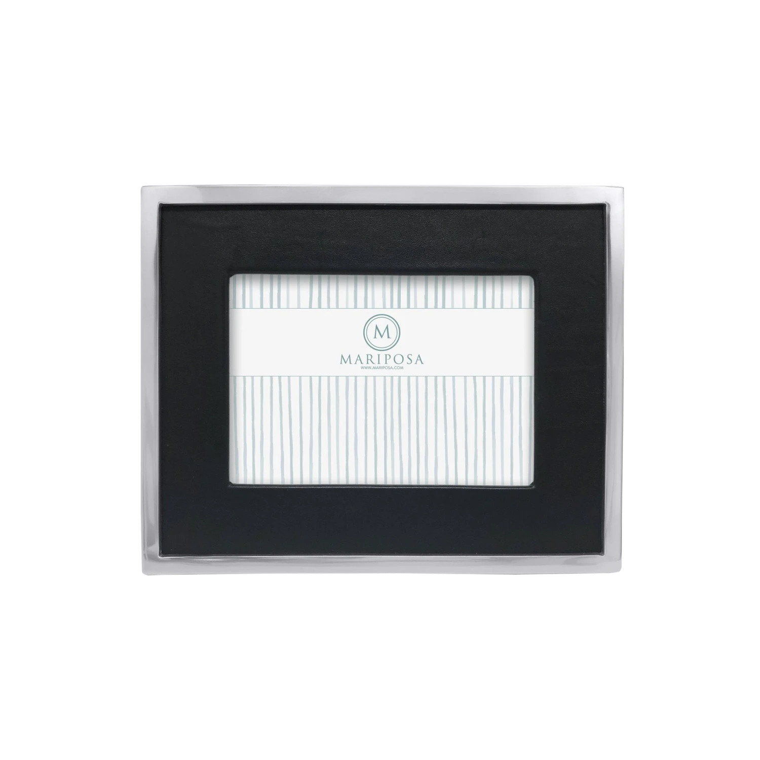 Mariposa Black Leather W/ Metal Border Frame 3 Mariposa Black Leather W/ Metal Border Frame