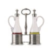 Match Pewter Oil & Vinegar Set With Pewter Tops -Home Furnishings Shop 711.0