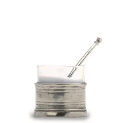 Match Pewter Salt Cellar With Spoon