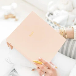 Baby Book In Flax -Home Furnishings Shop BabyBook palepink
