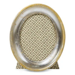 Florentine Oval Silver Leaf Frame, 4"