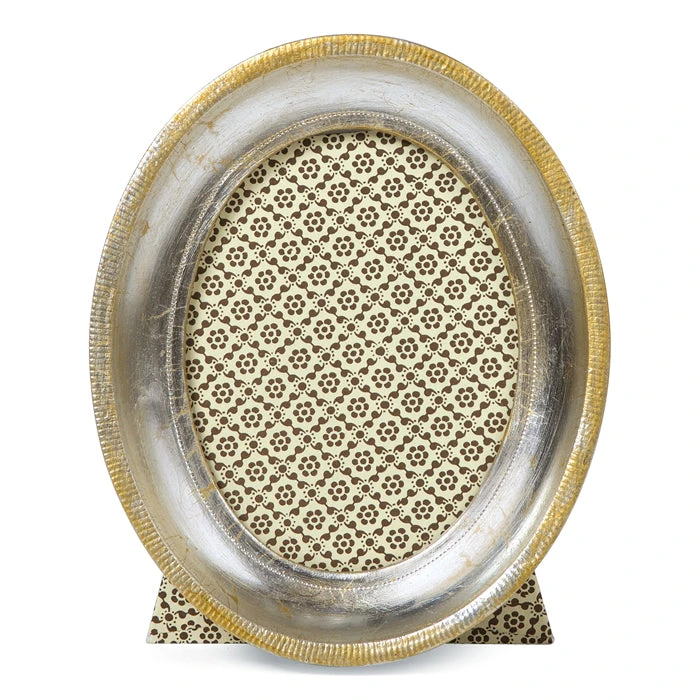 Florentine Oval Silver Leaf Frame, 4" 3 Florentine Oval Silver Leaf Frame, 4"