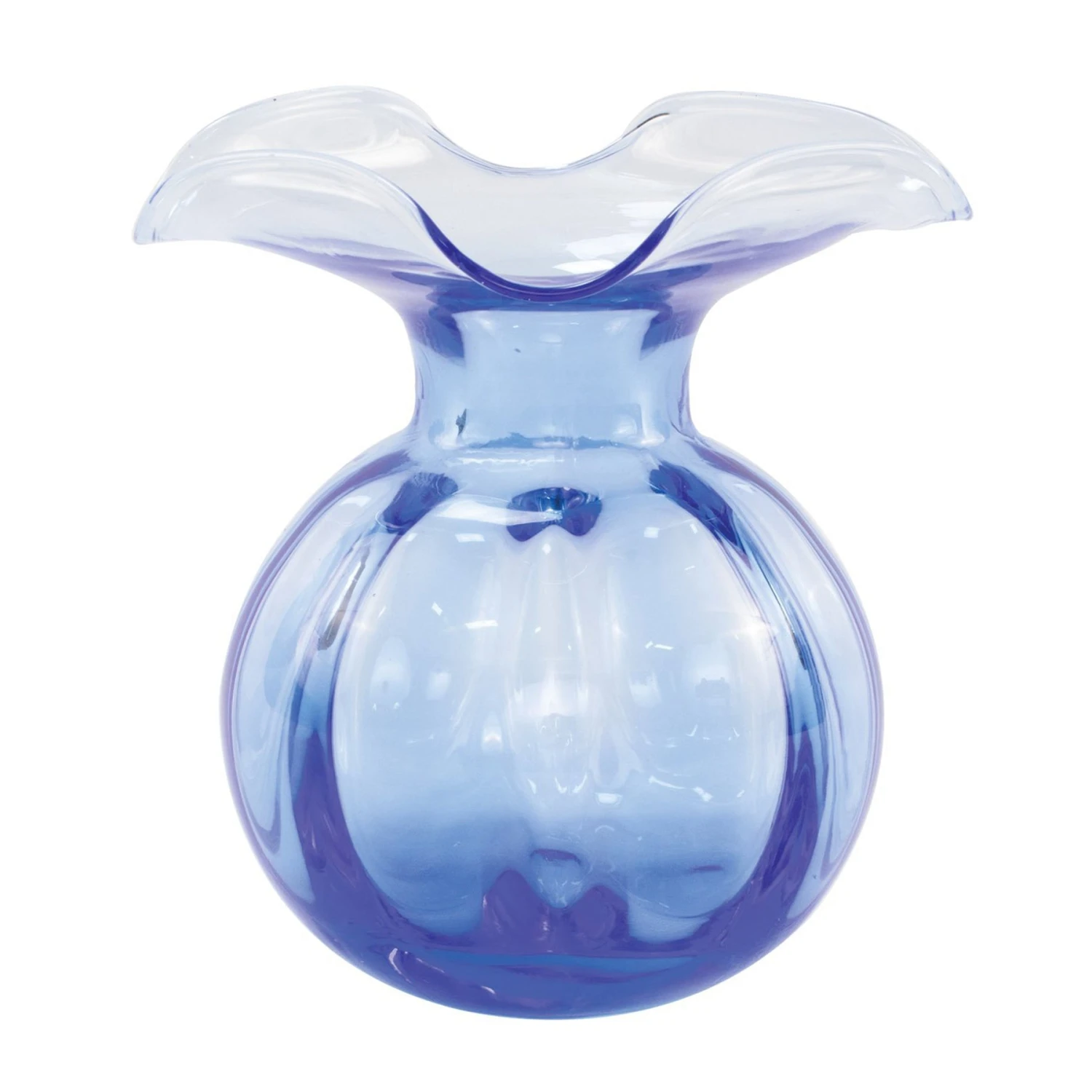 Vietri Hibiscus Glass Cobalt Medium Fluted Vase 3 Vietri Hibiscus Glass Cobalt Medium Fluted Vase
