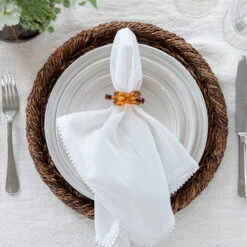 Juliska Berry Trim White Napkin 10 Juliska Berry Trim White Napkin -Home Furnishings Shop LB92 130LS