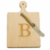 Monogram Maple Wood Artisan Cheese Board W/ Spreader 1 Monogram Maple Wood Artisan Cheese Board W/ Spreader -Home Furnishings Shop MAPLE