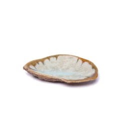 Ae Ceramics Oyster Series Damariscotta Dish In Mint & Tortoise