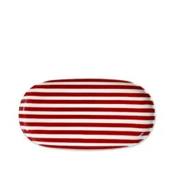 Caskata Peppermint Stripe Oval Tray