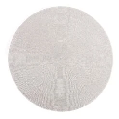 Linen Braid Placemat In Silver Sand