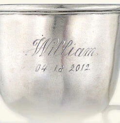 Match Pewter Baby Cup W/ Handle 7 Match Pewter Baby Cup W/ Handle -Home Furnishings Shop a466.0engraved