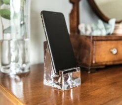 Simon Pearce Woodbury Phone Holder -Home Furnishings Shop alt lifestyle 9280 woodbury phone holder 8 20 21 20562 edit