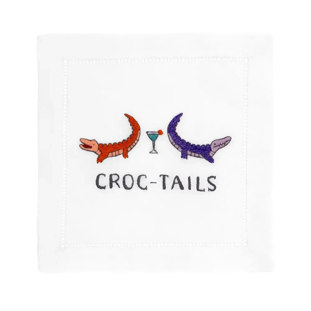 August Morgan Croc-Tails Cocktail Napkins 3 August Morgan Croc-Tails Cocktail Napkins