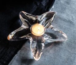 Simon Pearce Starfish Tealight In Gift Box -Home Furnishings Shop candid starfish tealight 10.26.18 7899 edit alt lifestyle 1400x1200px