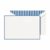 Crane & Co. Regent Blue Bordered Pearl White Cards -Home Furnishings Shop cc3774