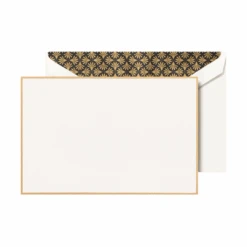 Crane & Co. Gold Border On Pearl White Notes