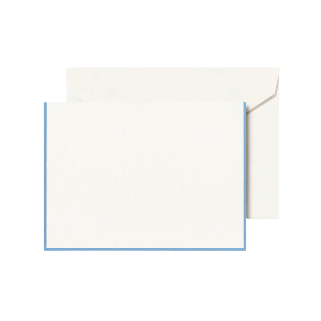 Crane & Co. Newport Blue Border Pearl White Notes 3 Crane & Co. Newport Blue Border Pearl White Notes