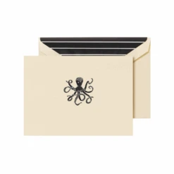 Crane & Co. Engraved Ecru Octopus Notes