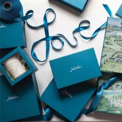 Juliska Heritage Stemless Wine Set/4 -Home Furnishings Shop gift box overhead 1