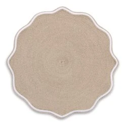 Piped Oxford Placemat In Ivory Dust