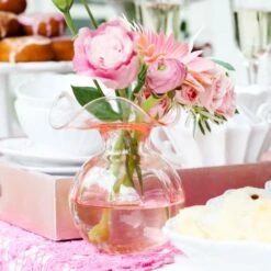 Vietri Hibiscus Glass Pink Bud Vase -Home Furnishings Shop hbs 8580pi gb 2