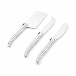 Laguiole Stainless Mini Cheese Knives In Wooden Box W/ Acrylic Lid