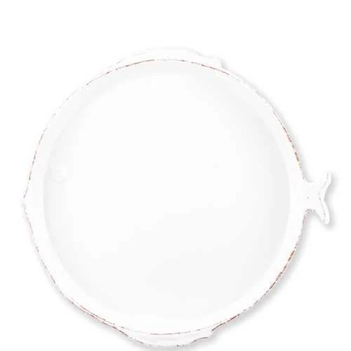 Vietri Lastra Melamine White Fish Round Platter 3 Vietri Lastra Melamine White Fish Round Platter