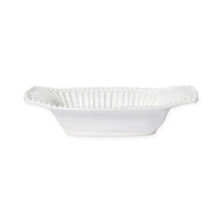 Vietri Incanto Stone White Stripe Au Gratin, Small