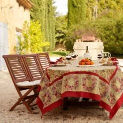 Winter Garden Red & Green Tablecloth -Home Furnishings Shop table cloth winter garden red green 5