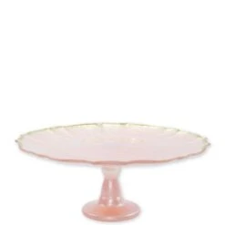 Vietri Baroque Glass Pink Cake Stand