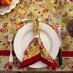 Winter Garden Red & Green Tablecloth -Home Furnishings Shop winter garden 1