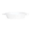 Vietri Lastra White Handled Round Baker